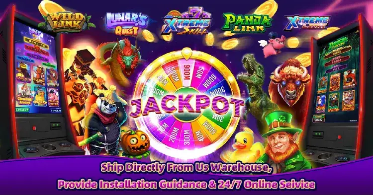 Exciting lot machine game showcasing skill-based slots and a prominent jackpot feature.